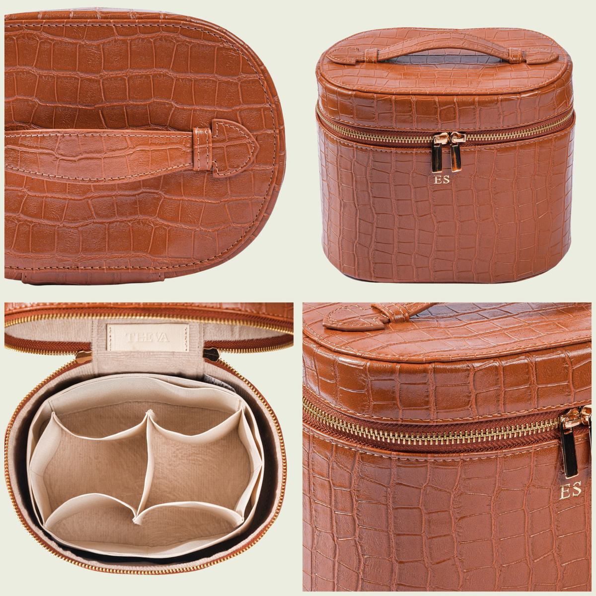 Leather Toiletry Bag Croco