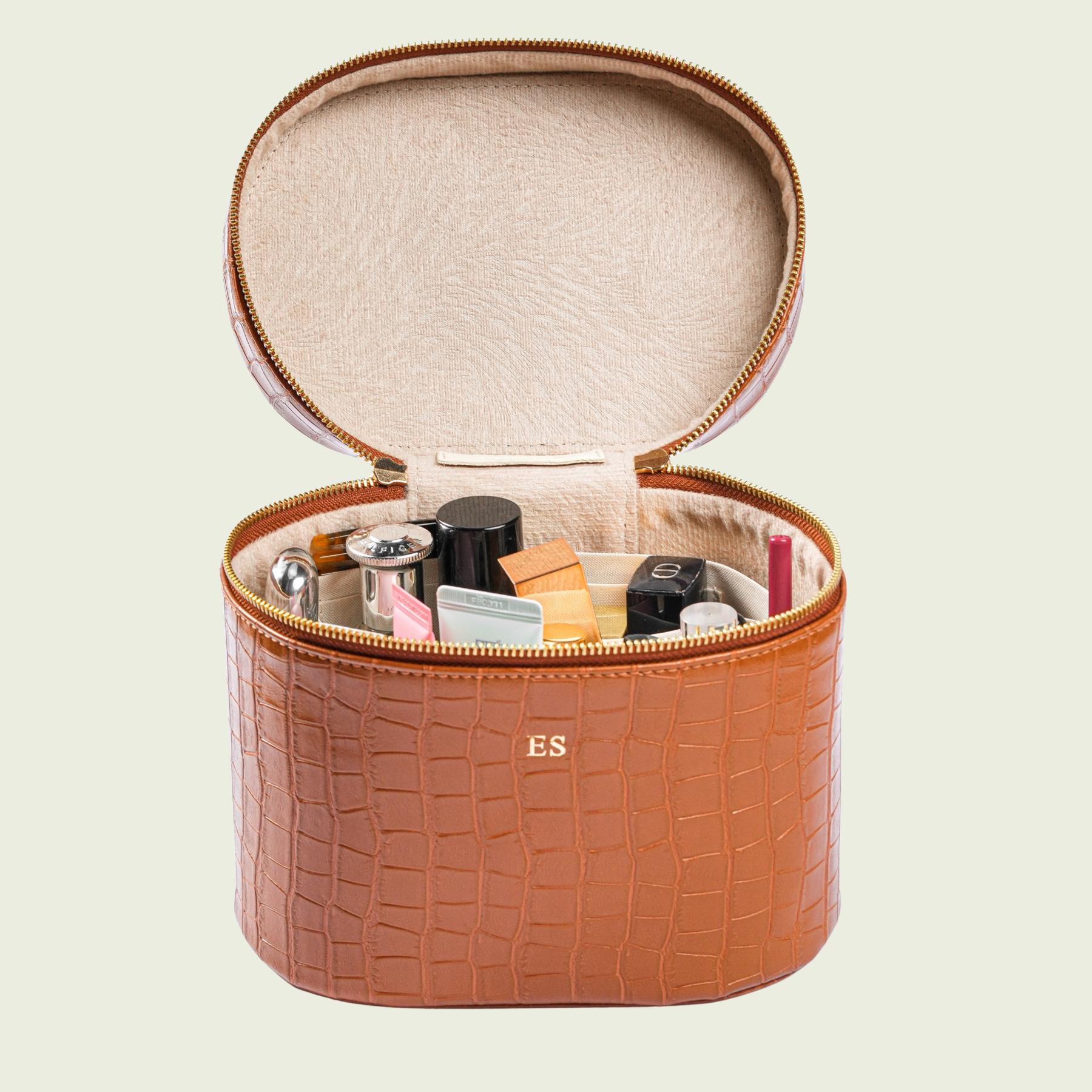 Leather Toiletry Bag Croco